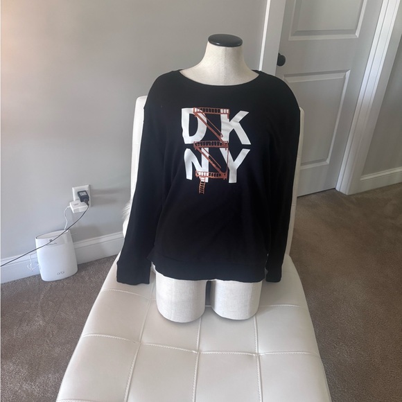 DKNY Black Sweatshirt with Graphic Logo - Picture 5 of 5
